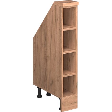 Meuble sous pente Rion, Chêne de force doré, 15x81.6cm avec 4 compartiments, Vicco