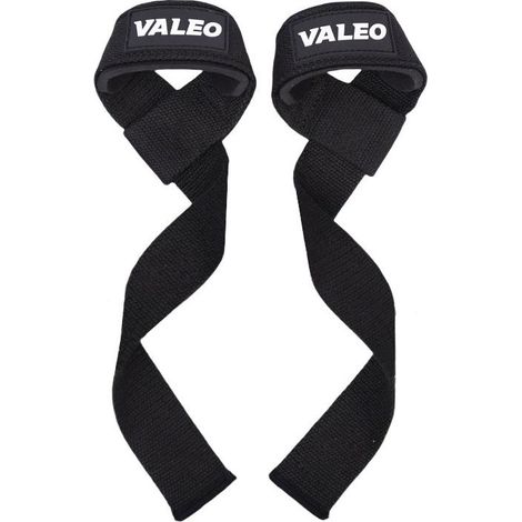 Sangles de levage professionnelles 56 cm pour la musculation, la musculation et le fitness - adaptées aux femmes et aux hommes (Noir) (1/5)