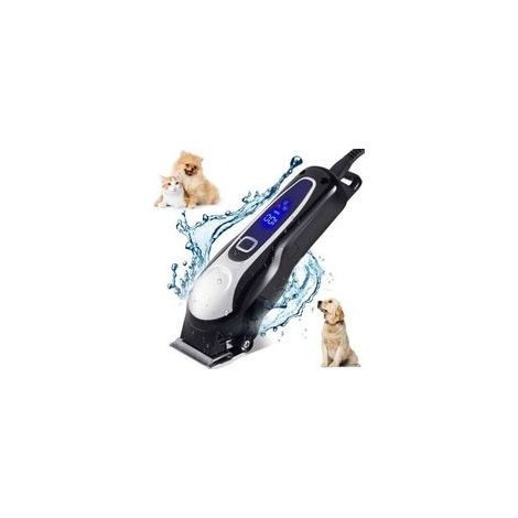Tondeuse Chien Professionnelle,Tondeuse Chien Poil Long Epais Electrique sans Fil Kit,Tondeuse Animaux Chien Chat Professionnelle,Pet Grooming Kit,Lame Tranchante Sûre,Faible Bruit,Écran LCD