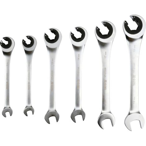 Ratschenschlüssel-Set halb offen 8–19 mm, 6-tlg. (1/4)
