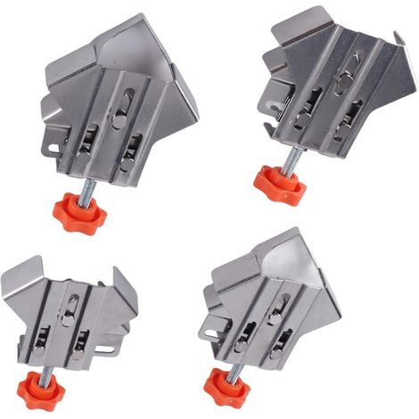 Lot de 4 pinces à angle droit solides pour le travail des métaux avec mécanisme de verrouillage sécurisé pour la précision des joints en bois en acier (1/5)