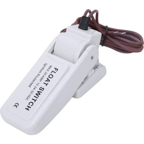 Interrupteur automatique à flotteur pour pompe de cale, 12V/24V/32V, pour bateau, couleur blanche, commutation fiable et étanche. (1/5)