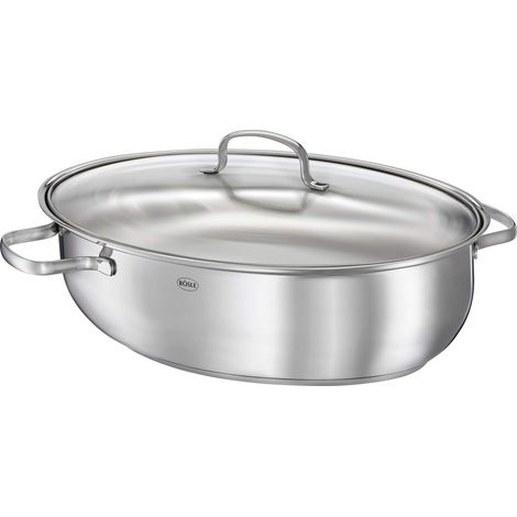 Rösle Elegance-Rostiera Ovale, Acciaio Inossidabile, Argento, 38 cm (1/5)