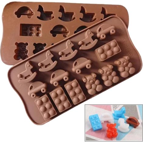 Moule en silicone pour figurines, 15 compartiments – Pour chocolat, bonbons et glaçons