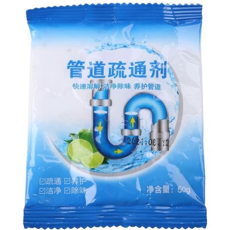 Déboucheur de canalisations 50 g, nettoyant pour évier de cuisine, toilettes et salle de bain, désodorisant (1/5)