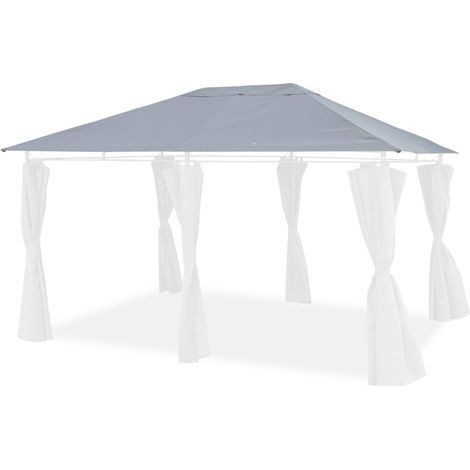 Toile de toit grise pour tonnelle 3x4m Divio - toile de rechange pergola. toile de remplacement (1/3)