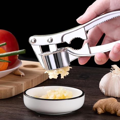 Presse-ail de cuisine, hachoir manuel ergonomique avec facile à presser, antirouille, passe au lave-vaisselle,nettoyage rapide et utilisation (1/5)