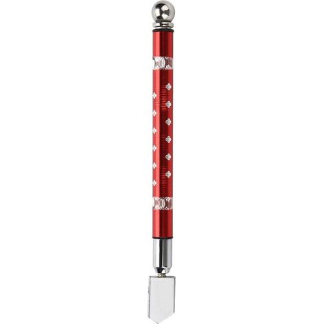 Coupe-verre portable de type roue avec poignée antidérapante pour une coupe de 3 à 15 mm (rouge) (1/5)