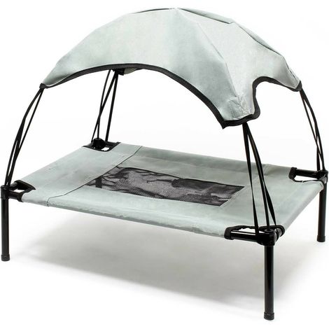 Tumbona para perros 122 cm 30 kg máx. Cama elevada protección solar XL relax gris 160000526