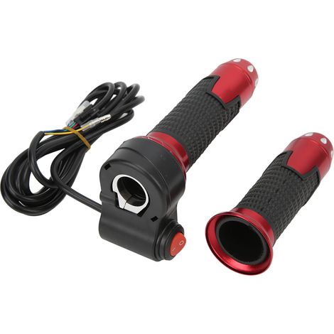 Paar universelle 12V-99V Gasgriffe mit Knopf für Elektrofahrräder und -roller (rot) (1/5)