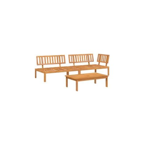 Salon palette de jardin 3 pcs bois d'acacia massif (1/5)