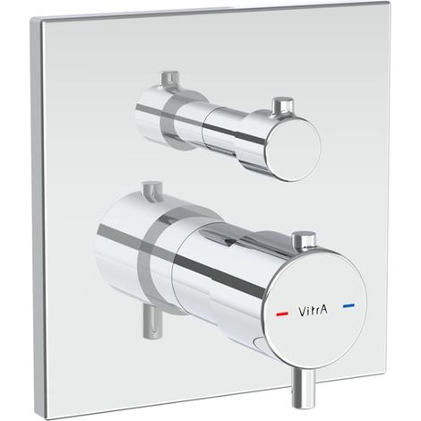 Vitra Square Thermostatic Concealed Shower Valve 2 Outlet - Chrome (1/4)