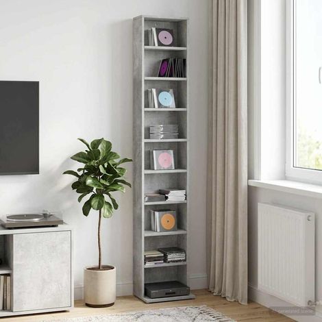 vidaXL Cabinet para CDs Gris Hormigón 33 x 23,5 x 175 cm (1/5)