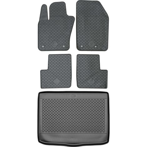 Maletero DOMA 290113 + Alfombrillas DOMA 219695 - Fiat 500X Crossover de 2015-2019, espacio para pies delantero OP2 - INSTALADO