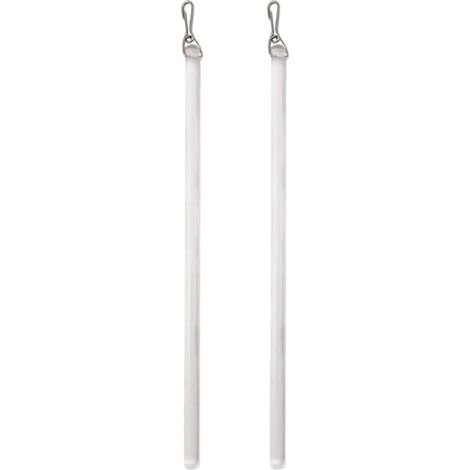 Tringle à rideaux, lot de 2 tiges transparentes de 43,2 cm avec crochet de tirage pour tenture (1/5)
