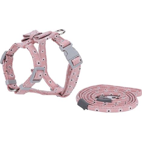 Harnais Chien Chat - Polyester Réfléchissant - Promenade Sécurisée Petit Moyen - Taille Réglable (1/5)
