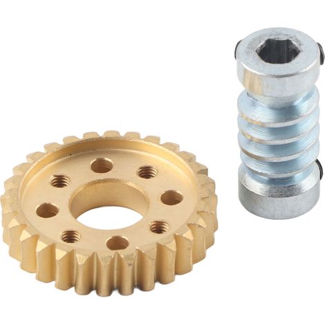 Réducteur de Vitesse à Vis Sans Fin 28:1 avec Pignon à 28 Dents et Arbre d'Engrenage Alésage 6mm pour Moteur