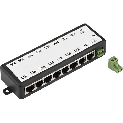 Bloc d'alimentation POE 8 canaux injecteur Ethernet pour caméra IP et périphériques 802.3af (1/5)