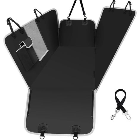MINKUROW Protezione per Auto per Cani, Copertura per Auto per Cani con Finestra di Visualizzazione Bagagliaio per Sedile Posteriore Antistrappo Impermeabile, Cintura per Cani per Auto Bonus (146x136 c (1/5)