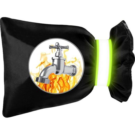 Noir Couvercle Antigel pour Robinet Extérieur Housse De Protection Contre Le Gel en Hiver, Avec Bande Réfléchissante, Imperméable et Épaisse (1/5)