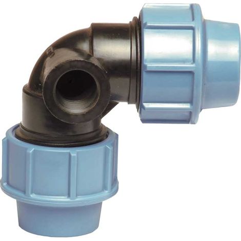 "GOMITO DOPPIO CON DERIVAZIONE LATERALE FEMMINA PER TUBO POLIETILENE UNIDELTA Ø25x25 x 1/2""""F - PN16"