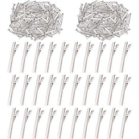 200 Pcs Alligator Clips, Metal Clips, Hairdressing Pins, DIY Accessories (2.2 inch) (1/5)