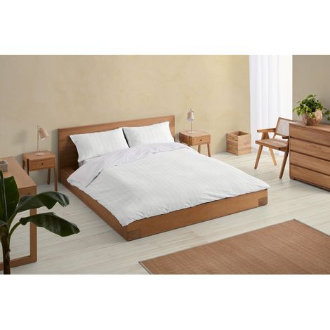 Rita. Conjunto de funda nórdica y funda(s) de almohada de percal color piedra. Cama de 135/140 cm. 2 piezas (1/3)