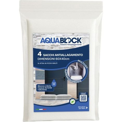 SACCHI AUTOESPANDENTI ANTIALLAGAMENTO 60X40CM AQUABLOCK CONFEZIONE 4 PEZZI
