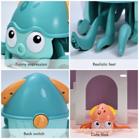 Oktopus-Badespielzeug mit Meeresmotiv, schwimmendes Aufziehspielzeug für Kinder, 3-teiliges Set (1/5)