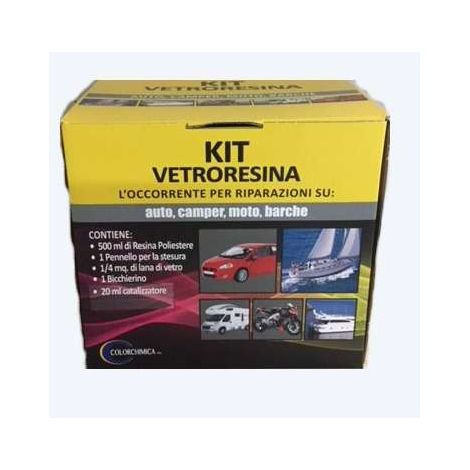 Kit Fibra vetro + resina liquida 500 ml