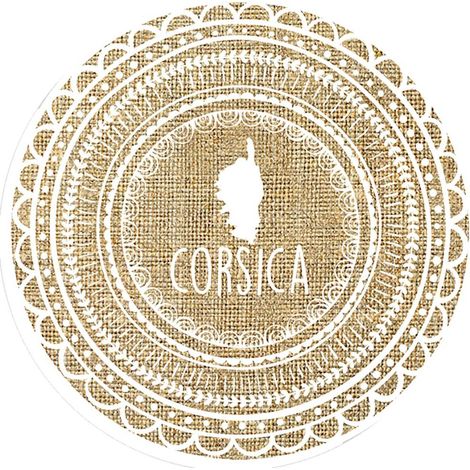 Set de table rond en toile de jute CORSICA carte