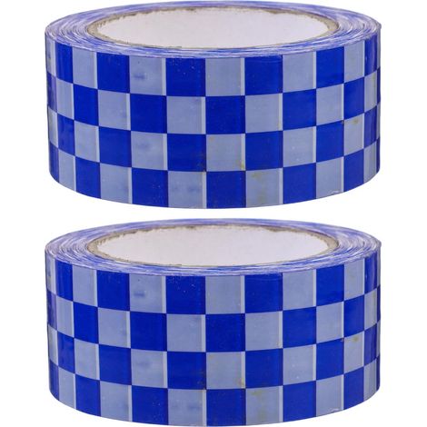 2 Rollen Blaues Bopp Warenverpackungsklebeband mit Kariertem (1/5)