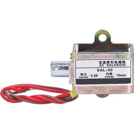 Électroaimant à solénoïde BERM à traction, force d'aspiration de 4,9 N, course de 10 mm, SAL-03, 220 V CA