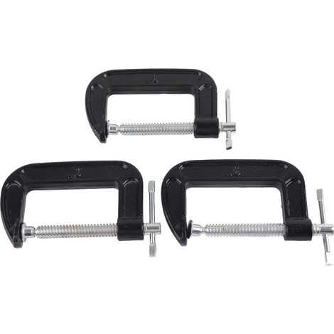 3 Pièces Pince en C Pince en Fer Pince en F Forte Pince pour Luminaire Fixe pour le Travail du Bois Pince pour le Travail du Bois de Type G Accessoires pour Tables de Travail de Bureau Pince (1/5)