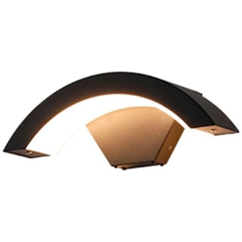 Applique murale d'extérieur à LED 18 W/pont en arc - Boîtier en aluminium - Étanche IP65 - Convient pour l'intérieur et l'extérieur - lumière blanche chaude, (18W-3000K) (1/5)