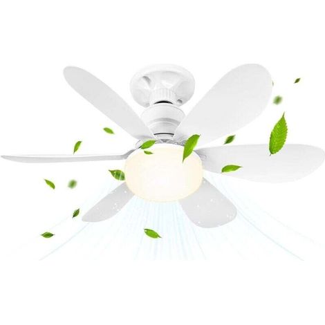 Ventilateur de Plafond avec Lumière et Telecommande, 30W Dimmable Ventilateur Plafond LED avec Douille E27, lustre ventilateur de plafond pour Chambre, Salon, 6 Pales,3 Vitesses,Timing [Classe éne (1/4)
