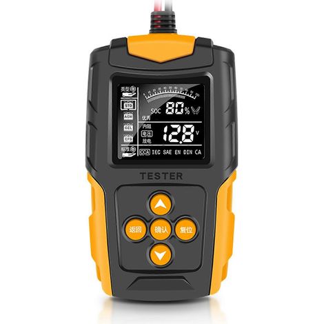 Testeur et analyseur de batterie automobile 12V 24V VRLA GEL AGM, outil de diagnostic de test de démarrage rapide pour motos (1/4)