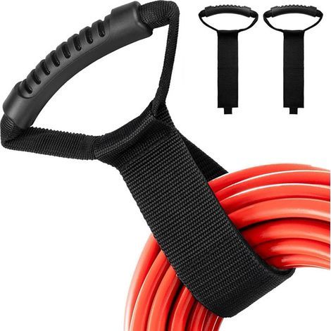 Sangle de rangement portable robuste, noire, 50350 mm, avec poignée Velcro, sangle robuste, sangle de gestion des câbles. (1/5)