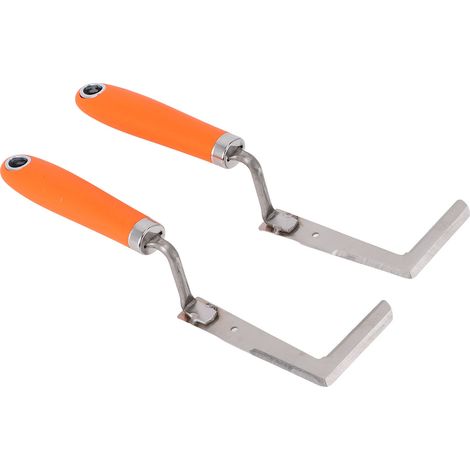 Lot de 2 désherbeurs de fissures en acier inoxydable, outil de désherbage ergonomique en forme de L avec poignée antidérapante pour le jardinage (1/5)