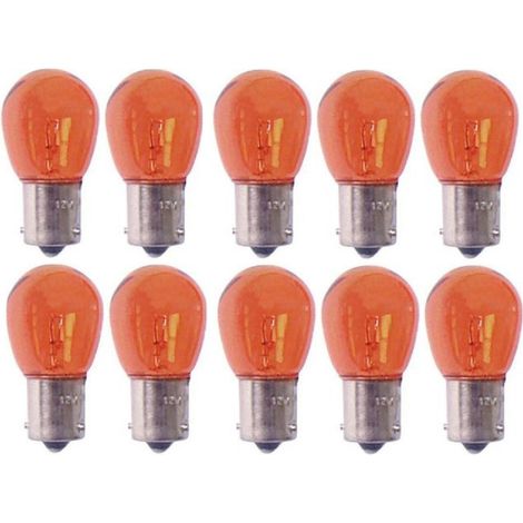 10 Ampoules BA15S 12V 21W Eclairage Orange plots alignes (1/3)