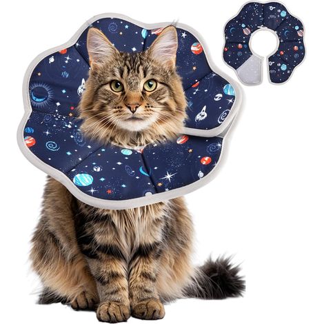 Colerette Chat Anti Lechage Anti-Puces et Anti Lechage,Imperméable, Réglable et Auto-Adhésif, Tour de Cou 18-25 cm, MatièRe Souple, Collier pour Chiens et Chats Après Une Opération Chirurgicale (1/5)