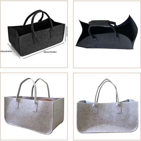 Panier à bûches et sac à bûches Bois de Chauffage Porte-bûches Toile cheminée Bois Sac de Transport Extra Grand Porte-Bois de Chauffage paniers de Bois de Chauffage intérieurs pour Camping Sac En Feut (1/2)