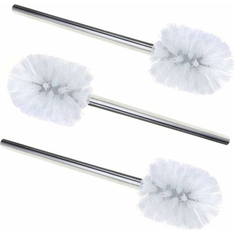 Brosse de Nettoyage WC Salle de Bain Nettoyage Toilette Brosse tête Support INOX, 3Pcs Brosse WC (1/5)