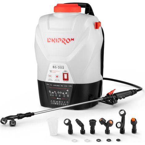 Pulverizador a batería Dnipro-M BS-202, 20 V, depósito 12 L, 5 bar, 6 boquillas, sin batería ni cargador (1/5)
