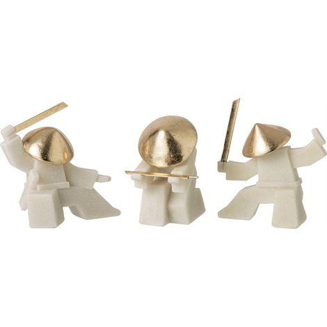 Figurine art martial en résine blanche et dorée - blanc et doré (1/3)