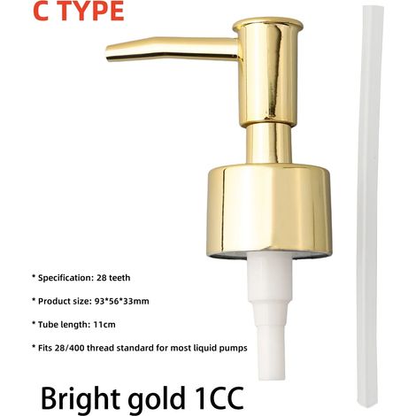 Distributeurs (Or brillant) Porte-savon de jardin, pompe à tube, vaporisateur de salle de bain, 28 dents, filetage 28, plastique ABS noir, lotion (1/5)