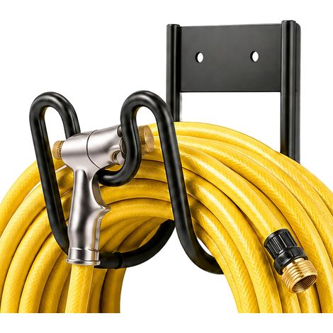 Supporto da parete in ferro per tubo flessibile, nero (1/5)