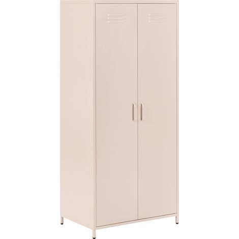 Armario de almacenaje industrial oficina en casa con 2 puertas acero beige Varna