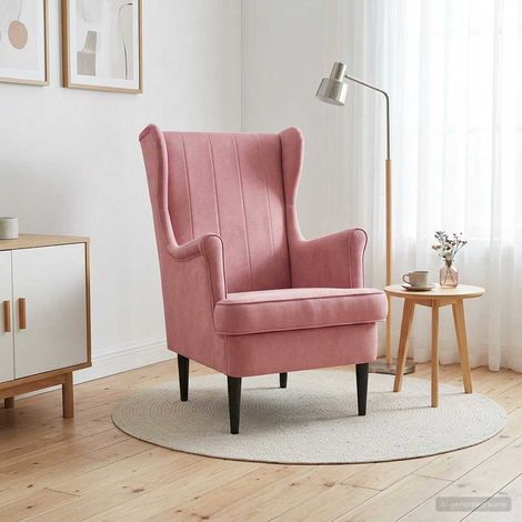 vidaXL Poltrona Rosa Velluto (1/5)