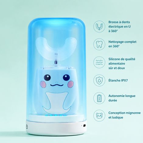 Brosse à dents électrique en U modèle 818 bleu Pika stérilisation 15 ans et plus 818 15 réf 9523 300 g – Livraison gratuite